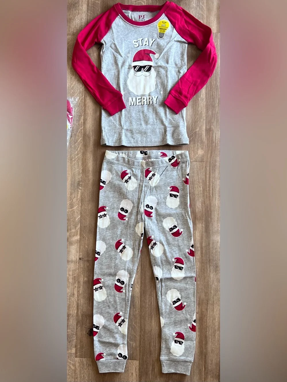 NWT The Children’s Place Santa Stay Merry Christmas Pajama PJ Glow in the Dark